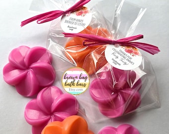 Hot Pink and Orange Bridal Shower Floral Soap Favors