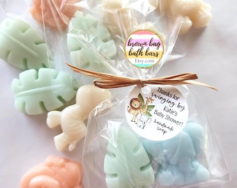 Safari Animal Soap Favors: Jungle Baby Shower, Lion, Elephant, Giraffe