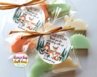 Woodland Animal Soap Favors: Baby Shower, Oatmeal Milk & Honey Scent