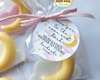 Love You To The Moon And Back Shower Favors, Moon And Back Soap Favors, Christening Baptism Favors, Cloud Soap, Over the Moon Shower Favors