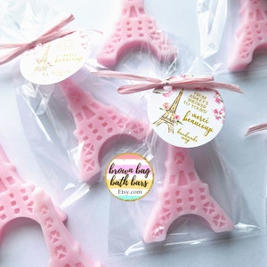 Eiffel Tower Soap Shower Favors, Paris Party Favors, Eiffel Tower Soap Favors, Paris Baby Shower Favors, French Party Favors, cherry blossoms