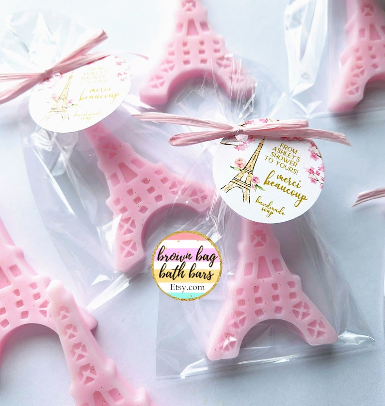 Eiffel Tower Soap Shower Favors, Paris Party Favors, Eiffel Tower Soap Favors, Paris Baby Shower Favors, French Party Favors, cherry blossoms