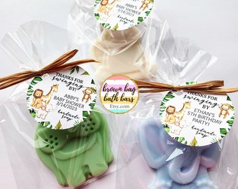 Safari Soap Shower Favors, Safari Baby Shower Favors, Jungle Soap Favors, Wild One Favors, Wild and Three Favors, Elephant Soap Favors