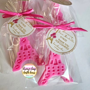 Eiffel Tower Soap Shower Favors, Paris Party Favors, Eiffel Tower Soap Favors, Paris Baby Shower Favors, French Party Favors, hot pink