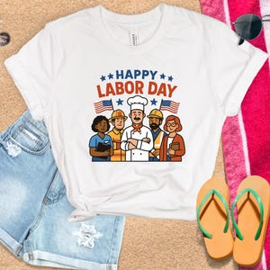 Happy Labor Day PNG | Diverse Worker Group Clipart | Labor Day Sublimation Design | Patriotic Digital Download