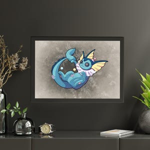 Voodoo Vaporeon Horror inspired Premium Art Print Poster Wall art