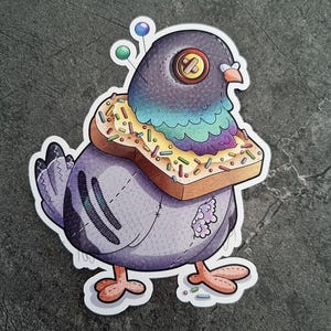 Voodoo Pidgeon with Bread necklace -Vinyl sticker -Horror - Animal
