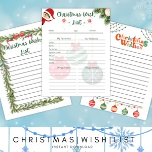 Lista de deseos navideños / Carta de Papá Noel / Regalo para ella menor de 20 años / Regalo navideño / Regalo digital navideño / Paquete