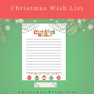 Deseo de Navidad / Lista de deseos de Navidad / Carta de Papá Noel / Regalo para ella menor de 20 años / Regalo de Navidad / Navidad digital / Regalo de Navidad