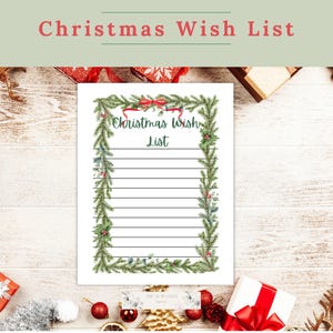 Deseo de Navidad / Lista de deseos de Navidad / Carta de Papá Noel / Regalo para ella menor de 20 años / Regalo de Navidad / Navidad digital / Regalo de Navidad