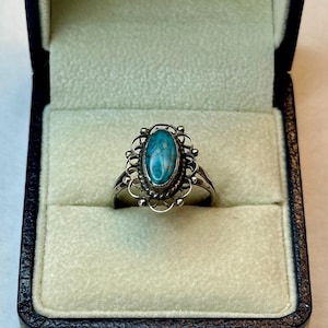 Sterling Silver Turquoise Ring Size 6.5