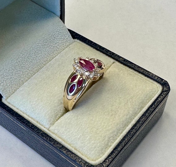 14k Ruby and Diamond Ring Size 8 - image 4