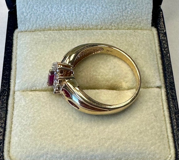 14k Ruby and Diamond Ring Size 8 - image 6