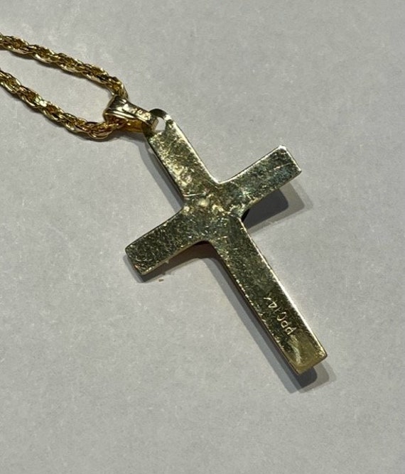 Vintage 14k Gold Crucifix Cross Pendant - image 3