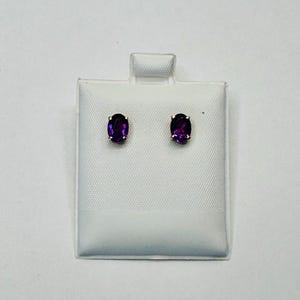14k Oval Cut Amethyst Stud Earrings 2 carats