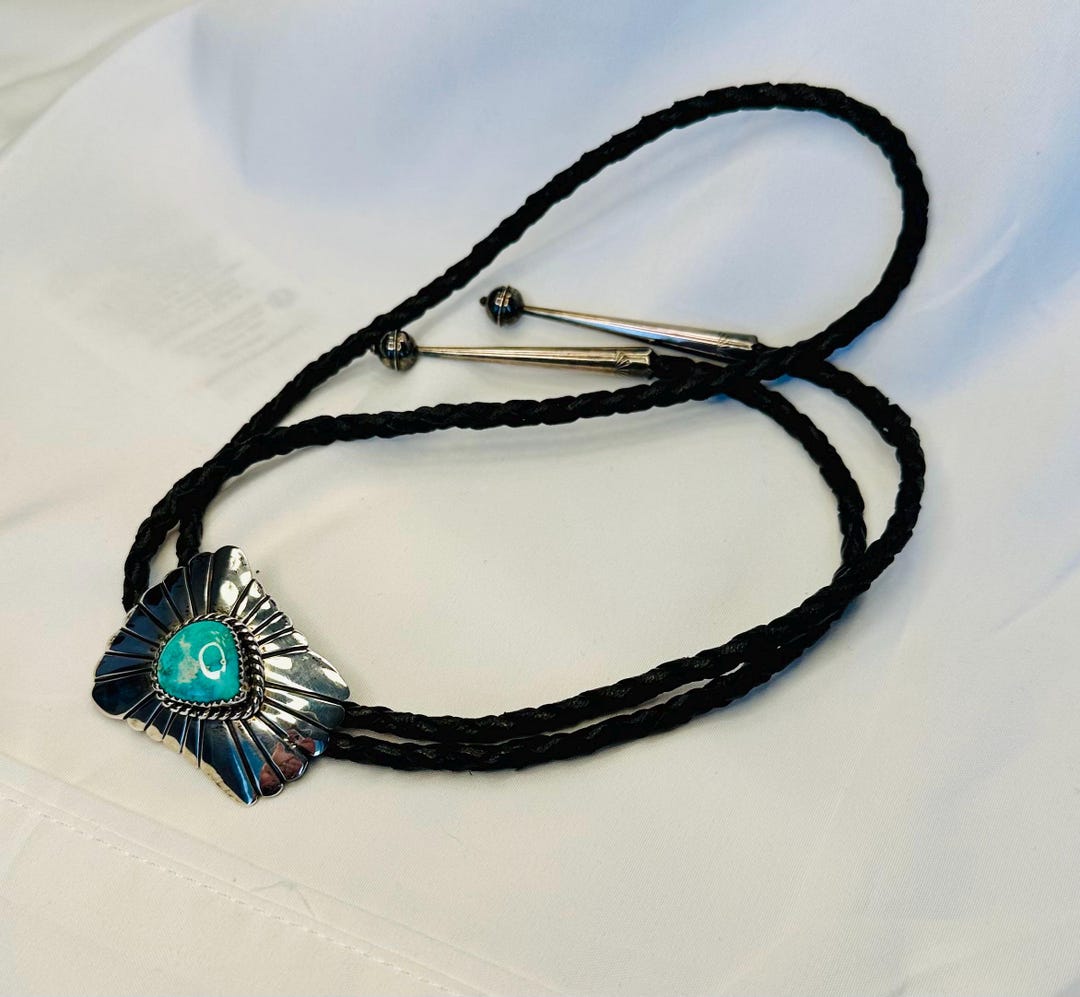 Sterling Silver Turquoise Navajo Native American Bolo Tie - Etsy