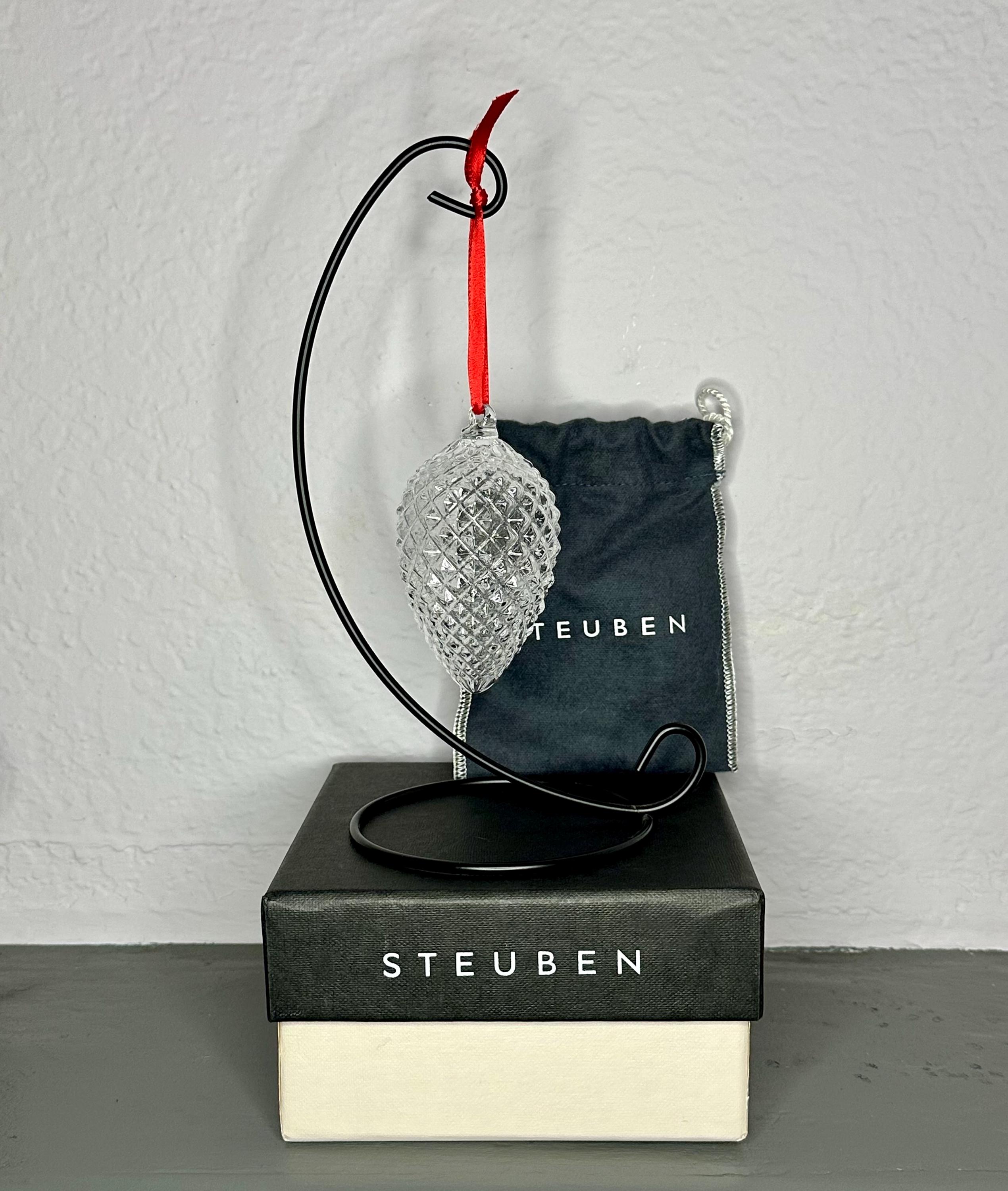Steuben スチューベン ガラス 松ぼっくり クリスマスオーナメント ヴィンテージ スチューベン ガラス 松ぼっくり クリスマスオーナメント