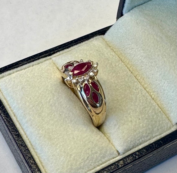 14k Ruby and Diamond Ring Size 8 - image 5
