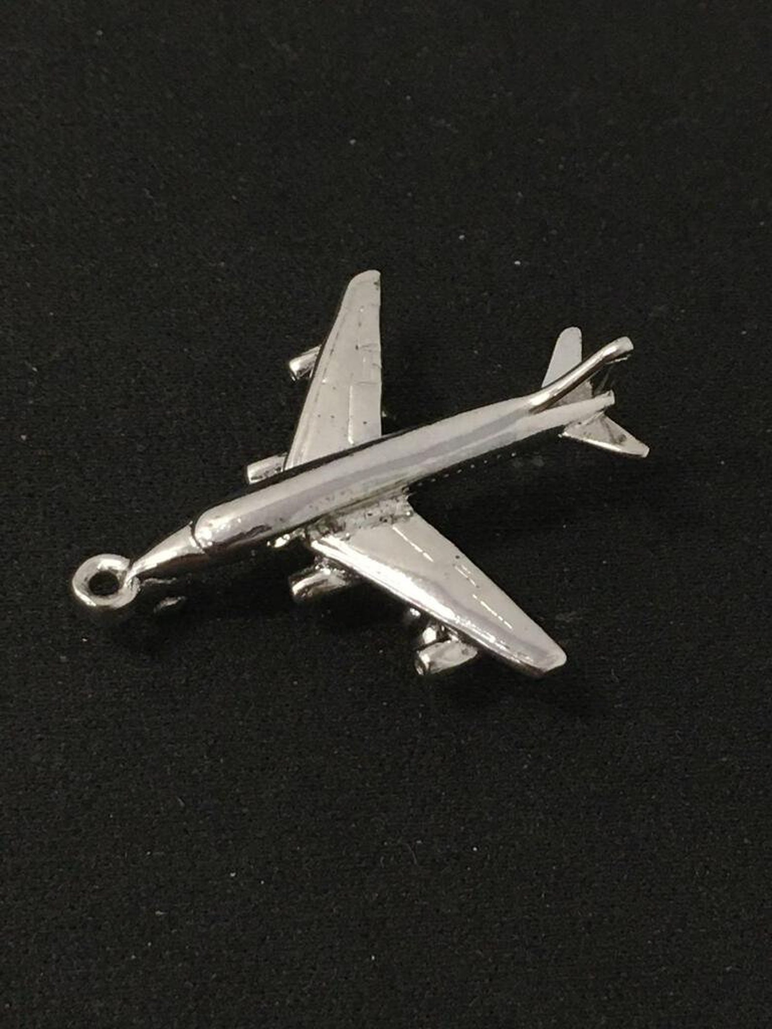 Vintage Sterling Silver 3D Jumbo Jet Airplane Charm Etsy