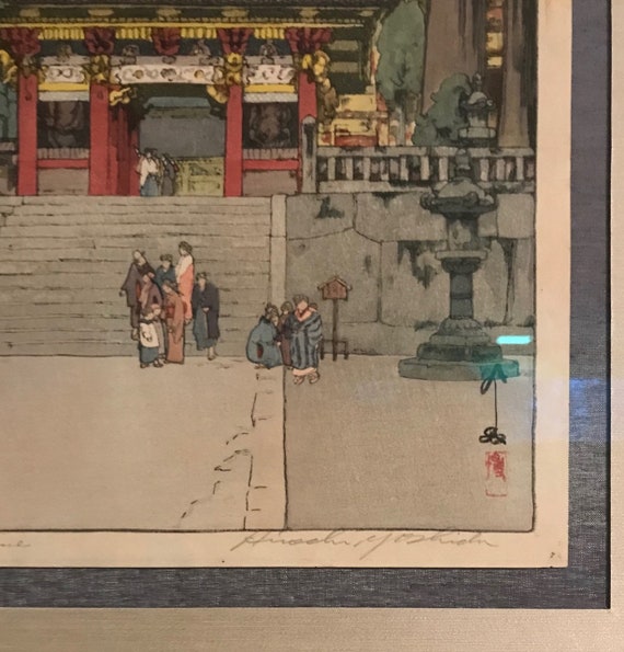 Rare Find Hiroshi Yoshida (1876-1950) Toshogu Shrine With