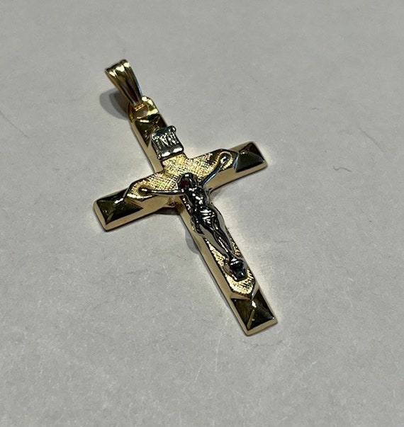 Vintage 14k Gold Crucifix Cross Pendant - image 1