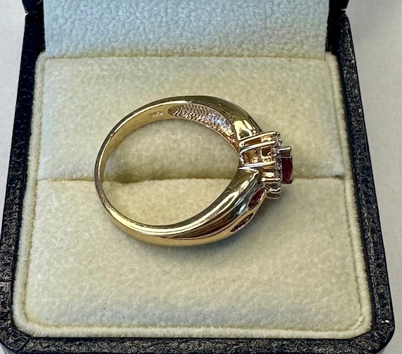 14k Ruby and Diamond Ring Size 8 - image 7