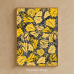 Monarch Butterfly Printable Digital Art | Monarch Butterfly Wall Art | Downloadable Mexican Art | Digital Download | 7-Color Set