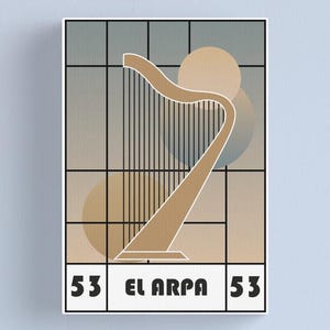 The Harp - Digital Illustration Inspired by the Mexican Lottery