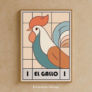 El Gallo - Digital Illustration Inspired by the Mexican Lottery