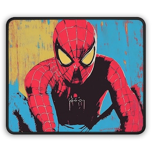 Spider-Man Gaming Mouse Pad | Desk Accessory, Gamer Gift, Comic Art, Spiderman Decor, Superhero Mousemat