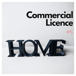 May include: Black 3D printed "HOME" sign. The letters are separate and have a hollow interior. The sign is on a white background.