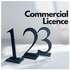 May include: Three black numbers, 1, 2, and 3, are standing on a white surface. The numbers are made of a thick, black material and have a simple, modern design. The numbers are arranged in a row, with the number 1 on the left, the number 2 in the middle, and the number 3 on the right. The text "Commercial Licence STL" is visible in the upper right corner of the image.