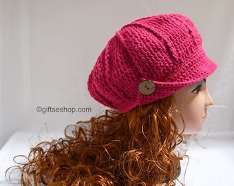 Crochet Newsboy Hat Pattern, Crochet Visor Hat Pattern n 79