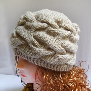 Knit Hat Pattern- Knit Cabled Hat PDF Pattern- Knitting Pattern N40 - Etsy