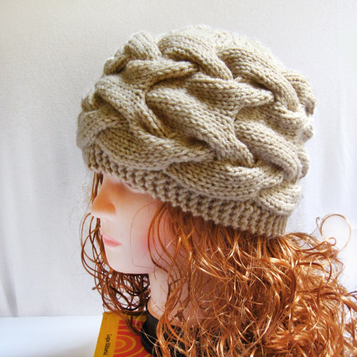 Knit Hat Pattern Knit Cabled Hat PDF Pattern Knitting Etsy