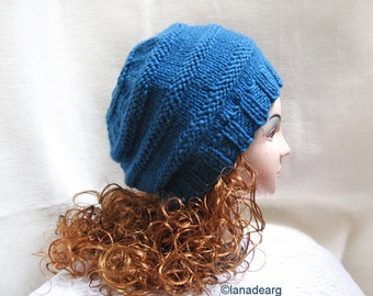 Knitting Patterns for Hats- Hat Beret Slouchy Pattern PDF N11