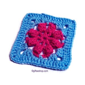 Crochet Pattern Granny Square Crochet Motif With Flower for - Etsy