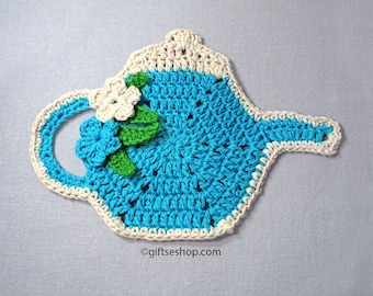 Patrón de posavasos de tetera de crochet, posavasos de té para decorar la mesa de la cocina. Descarga instantánea en PDF n.° 94.