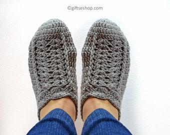 Patrón fácil de pantuflas tejidas a crochet: pantuflas tejidas a crochet para mujer n.° 101