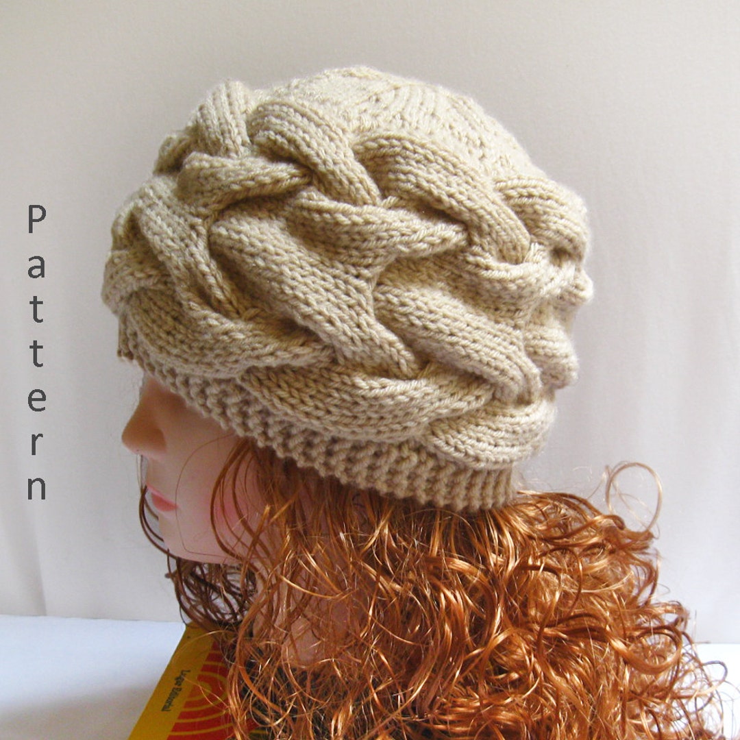 Knit Hat Pattern- Knit Cabled Hat PDF Pattern- Knitting Pattern N40 - Etsy