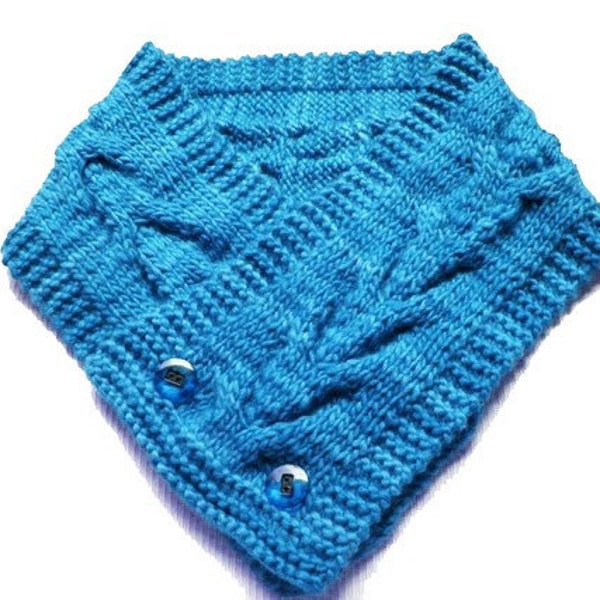 Cowl Neck Scarf with Buttons- Neck Warmer Knitting Pattern, Neck Cowl Knitting Pattern  n5