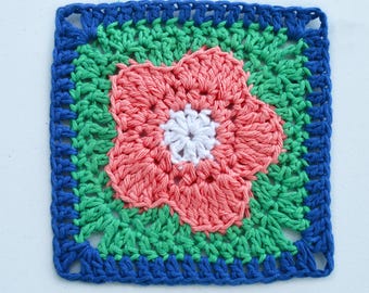 Crochet Flower Granny Square PDF Pattern / Floral Granny Square / Bloom Burst Square Crochet Pattern / Crochet Granny Square Flower Bag n141
