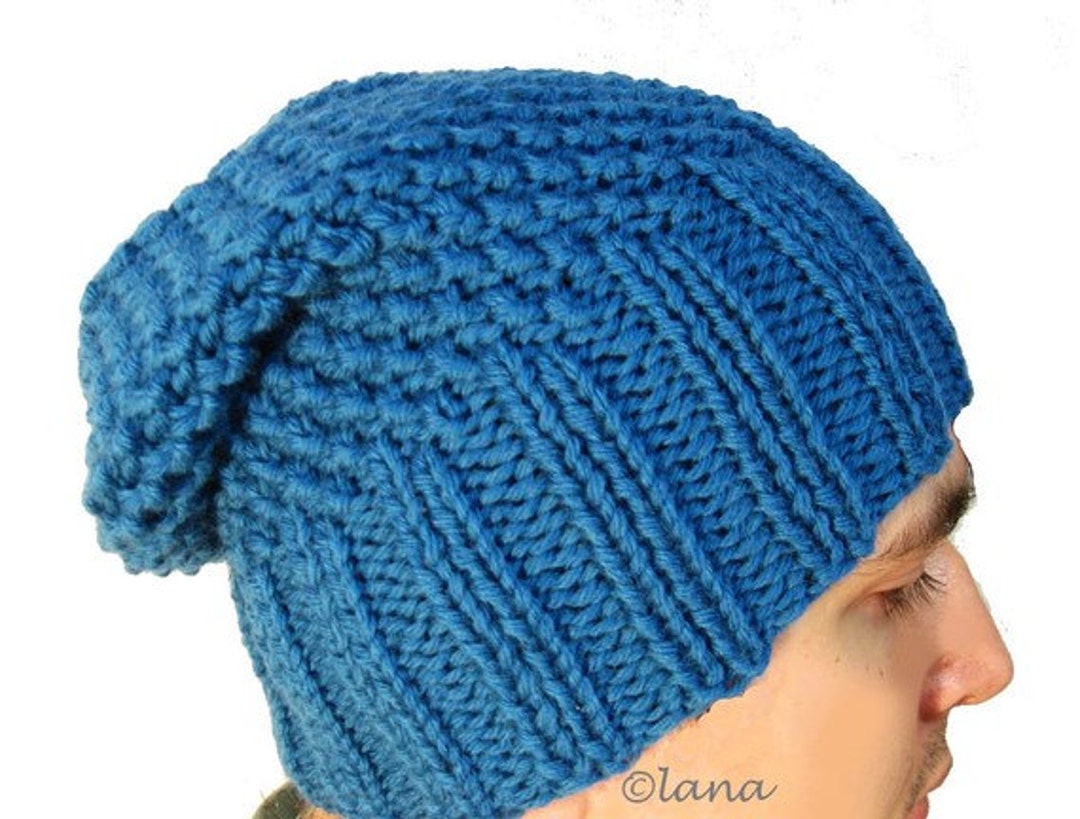 Knitting Pattern Hat Slouchy Men Women Unisex in PDF N14 - Etsy