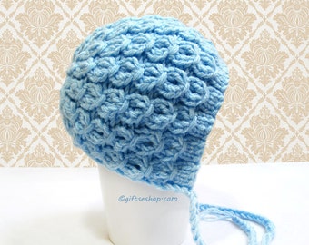 Baby Bonnet Pattern- Baby Bonnet- Baby Hat Knitting Pattern, Baby Beanie Hats, Bonnet Pattern Photo Props n76