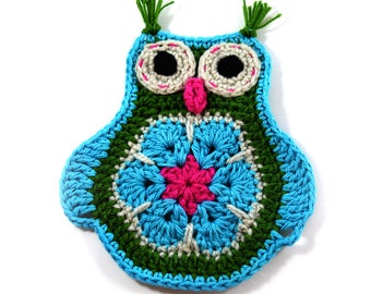 Crochet Owl Pattern - Crochet Owl Coasters, Appliques no92