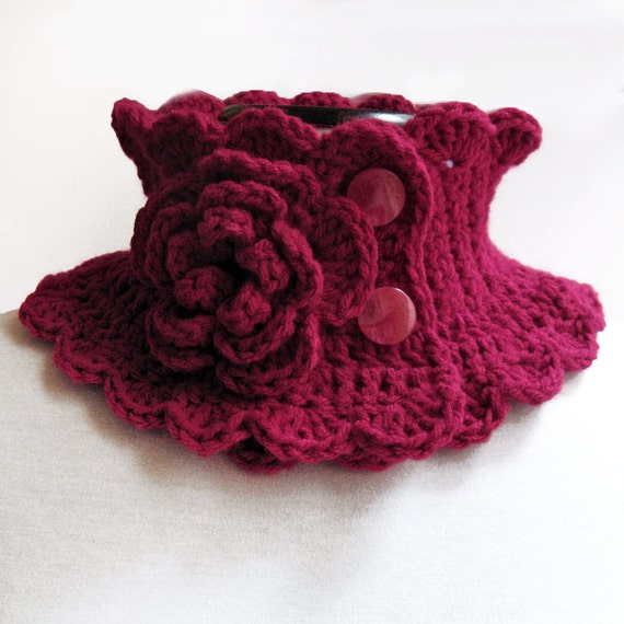 Items similar to Knitted Neck Warmer- Knitted Scarf, Hand ...