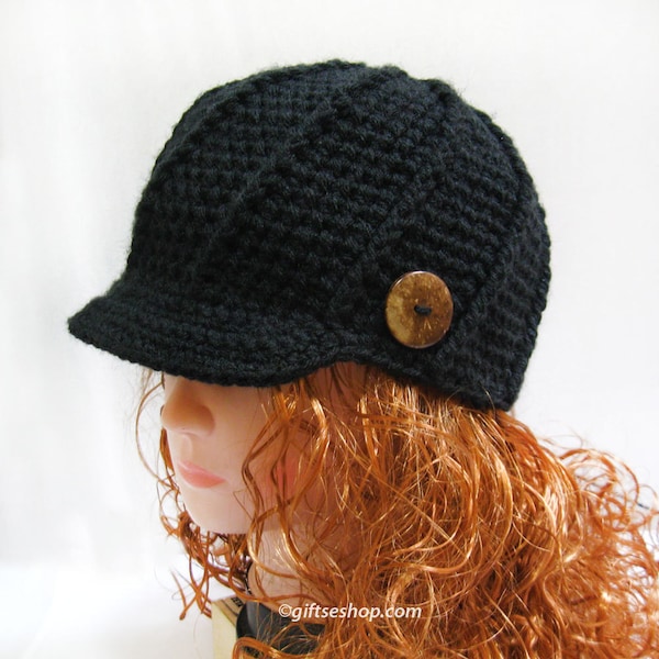 Crochet PATTERN -Crochet Newsboy Hat Pattern- Newsboy Cap Pattern, Crochet Newsgirl Hat Pattern, Easy Crochet Hat Patterns n71