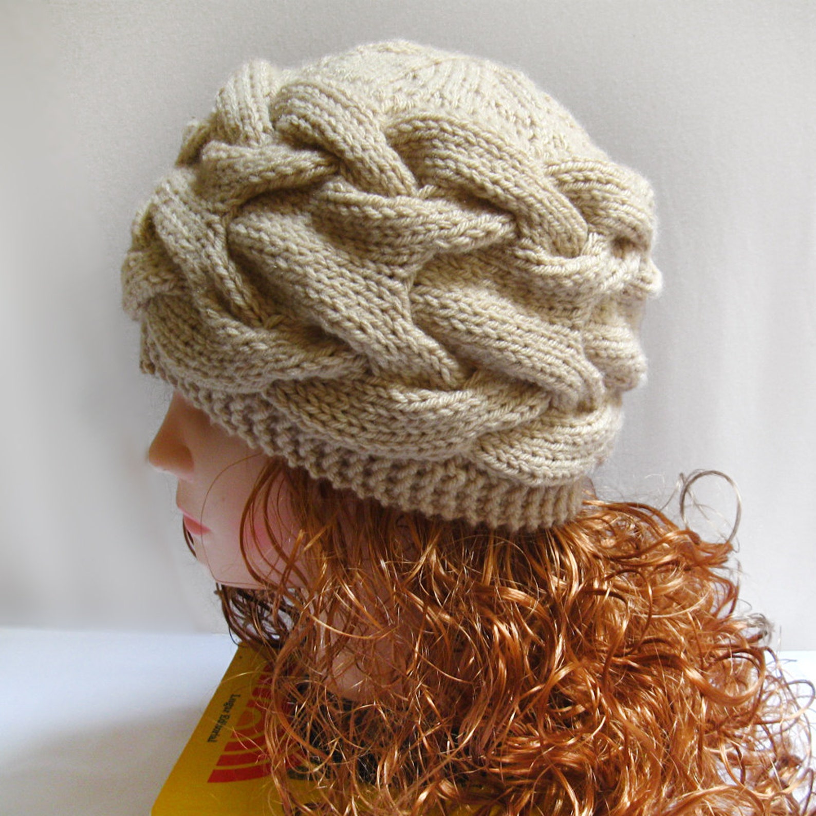 Knit Hat Pattern Knit Cabled Hat PDF Pattern Knitting Etsy