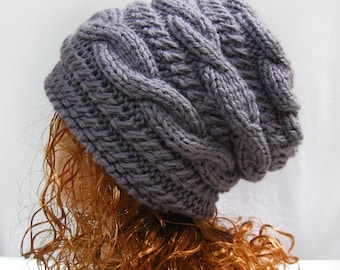 Knitting Pattern Hat Slouchy, PDF Knit Hat Pattern N39-1