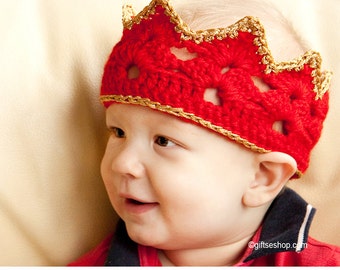 Crochet pattern- princess crown, prince crown, princess tiara, baby crochet patterns, baby headband, crochet patterns baby PDF n49